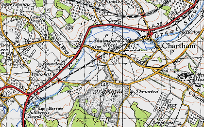 Old map of Shalmsford Street in 1946
