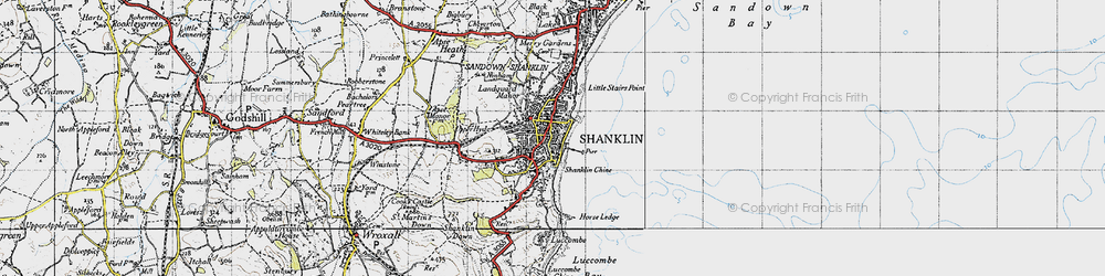 Old map of Shanklin in 1945