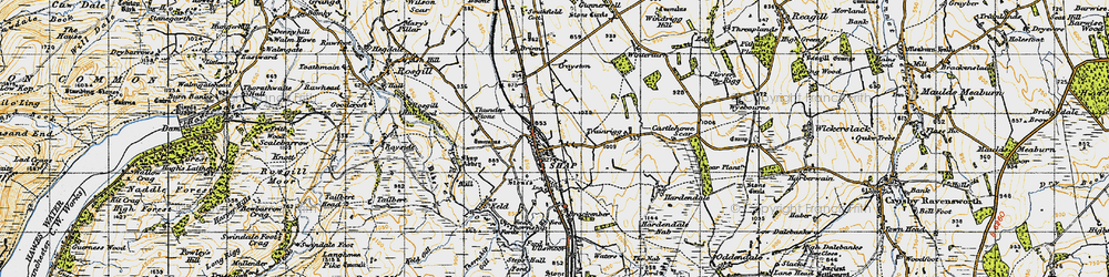 Old map of Shap in 1947