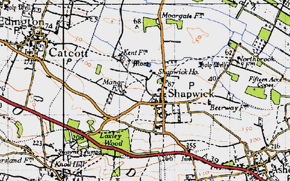 Old map of Shapwick in 1946