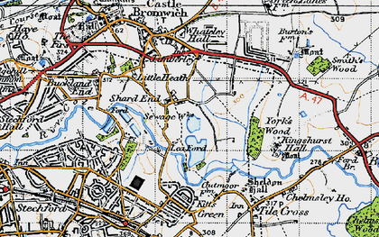 Old map of Shard End in 1946
