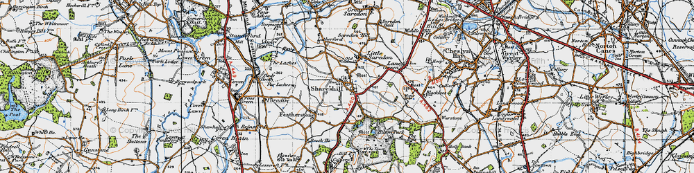 Old map of Shareshill in 1946