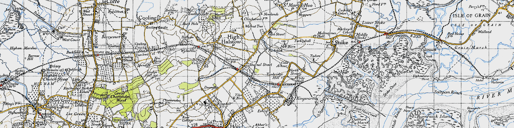 Old map of Sharnal Street in 1946