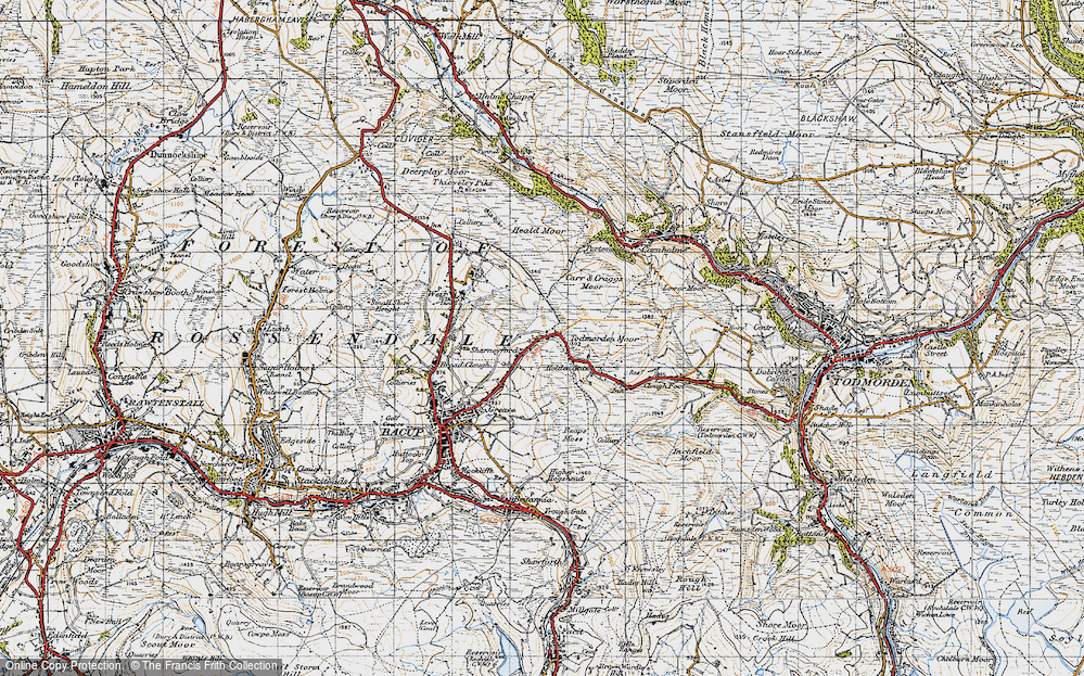 Old Map of Sharneyford, 1947 in 1947