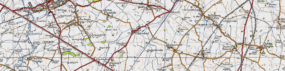 Old map of Sharnford in 1946
