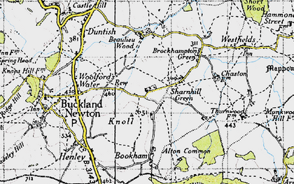 Old map of Sharnhill Green in 1945