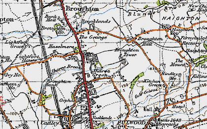 Old map of Sharoe Green in 1947