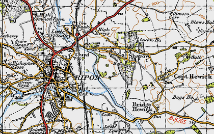 Old map of Sharow in 1947