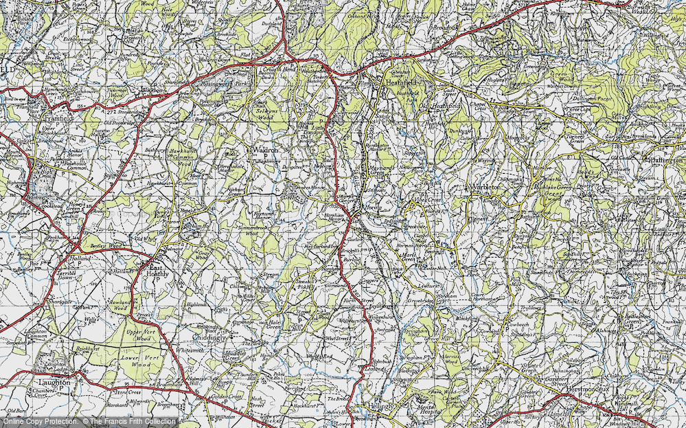 Old Map of Sharp's Corner, 1940 in 1940