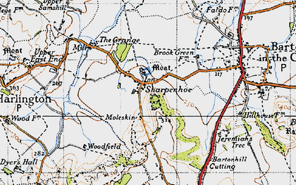 Old map of Sharpenhoe in 1946