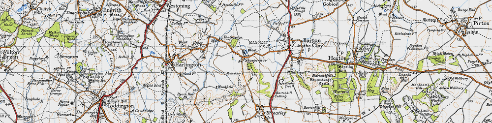 Old map of Sharpenhoe in 1946