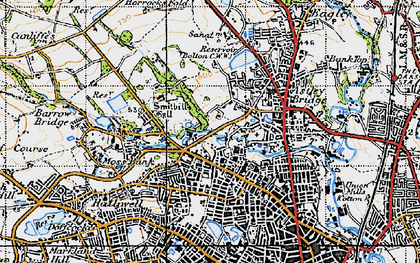Old map of Sharples in 1947