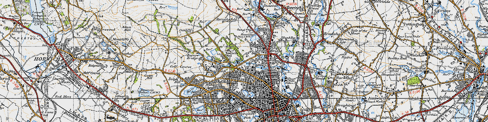 Old map of Sharples in 1947