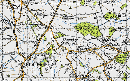 Old map of Sharpley Heath in 1946