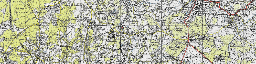 Old map of Sharpthorne in 1940