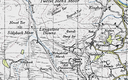 Old map of Witheybrook Marsh in 1946