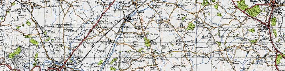 Old map of Sharpway Gate in 1947