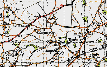 Old map of Sharrington in 1946