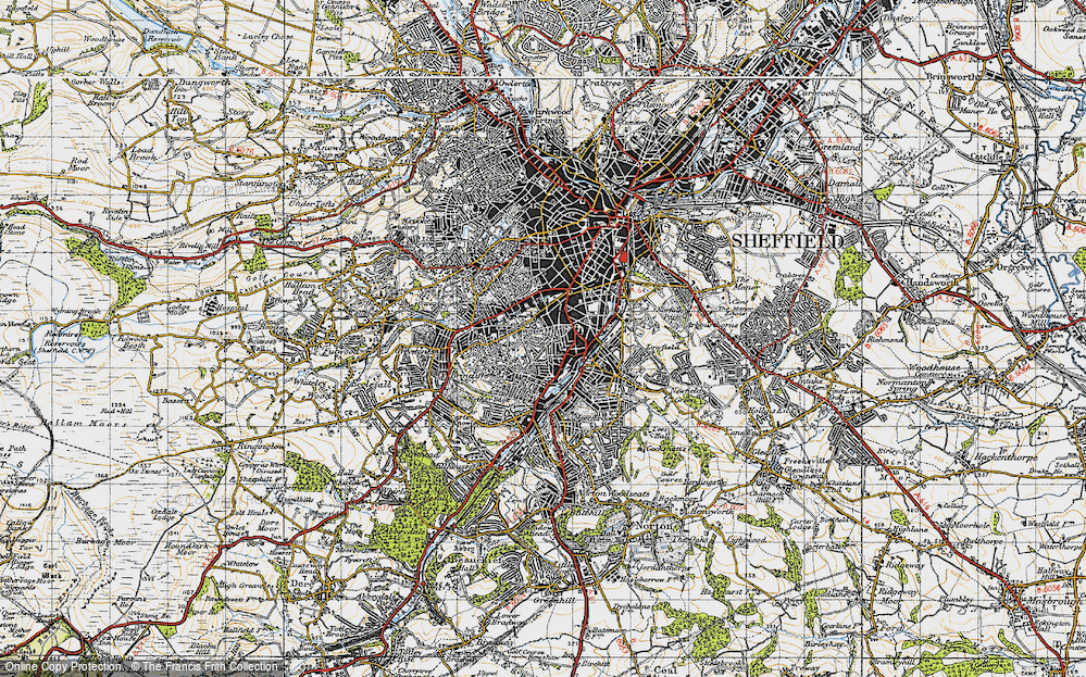 Old Map of Sharrow, 1947 in 1947