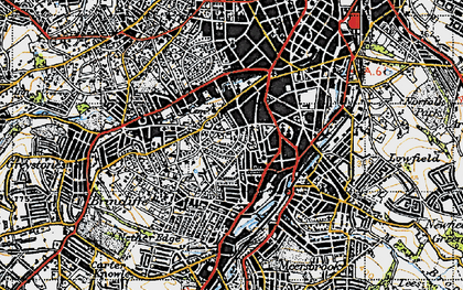 Old map of Sharrow in 1947