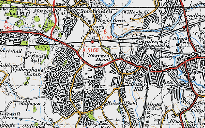 Old map of Sharston in 1947