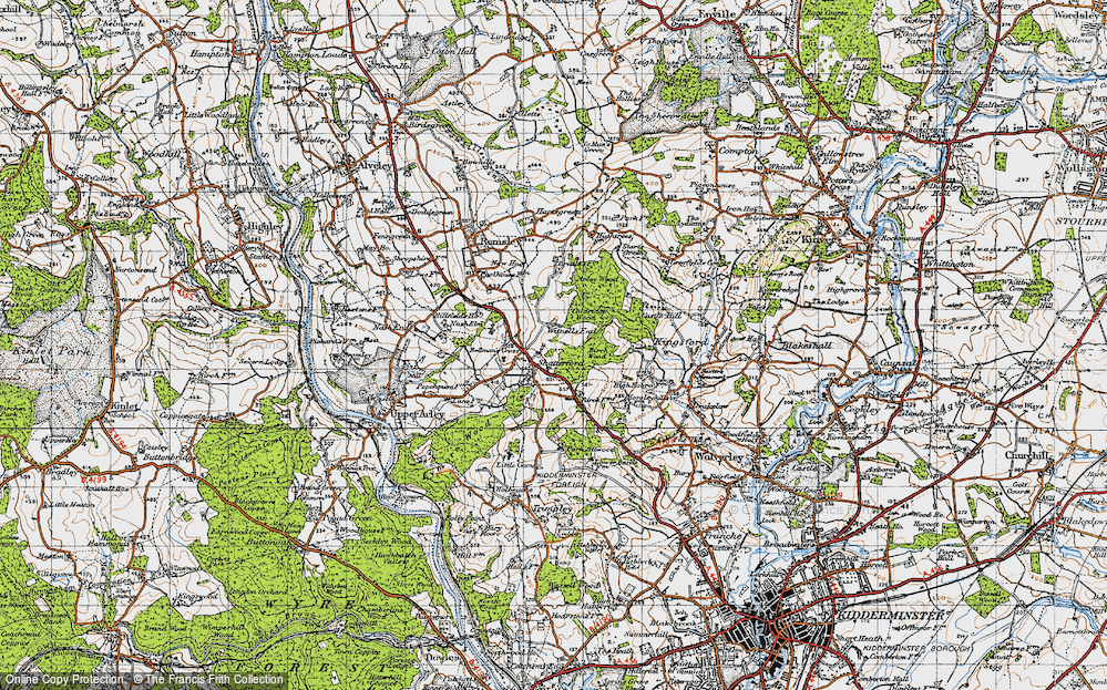 Old Map of Shatterford, 1947 in 1947
