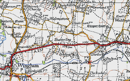 Old map of Shatterling in 1947
