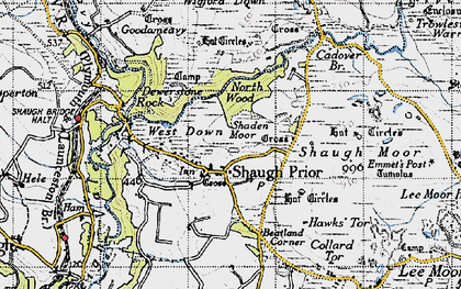 Old map of Shaugh Prior in 1946