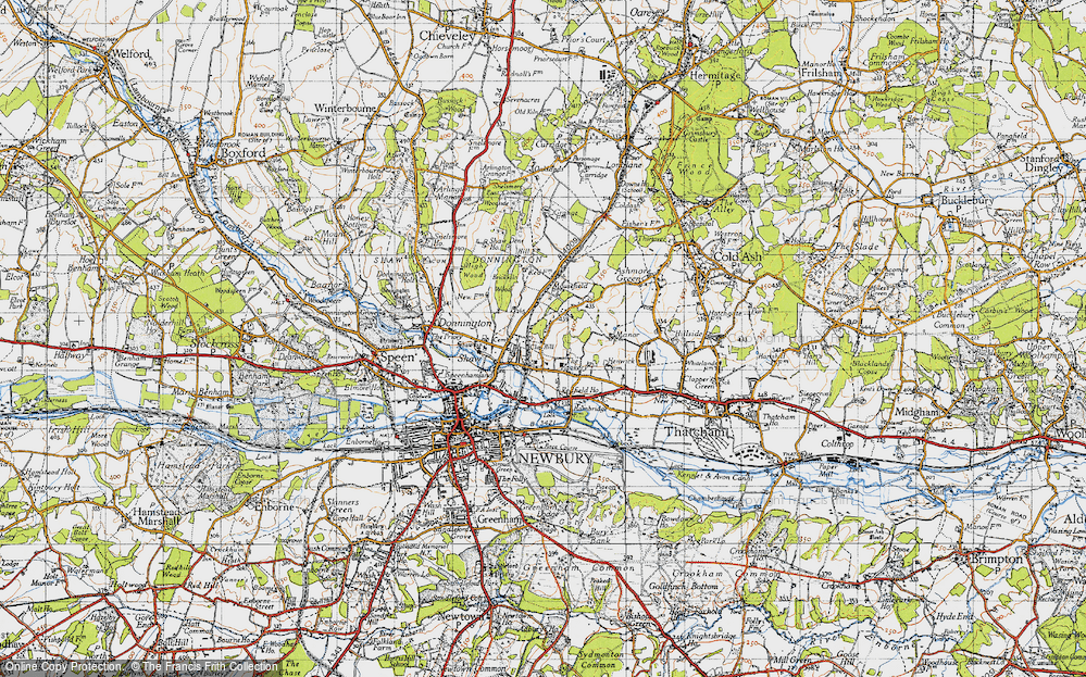 Old Map of Historic Map covering Brickkiln Wood in 1945