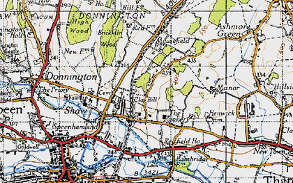 Old map of Shaw in 1945