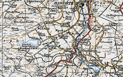 Old map of Shaw in 1947