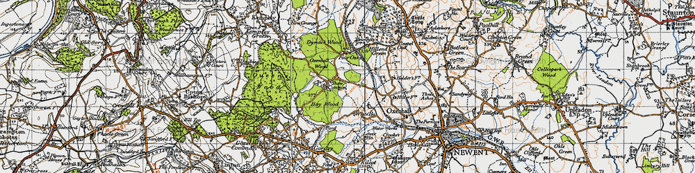 Old map of Shaw Common in 1947