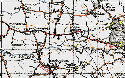Old map of Shaw Green in 1947