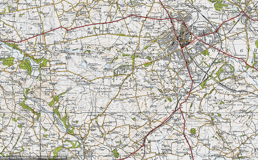 Old Map of Shaw Green, 1947 in 1947