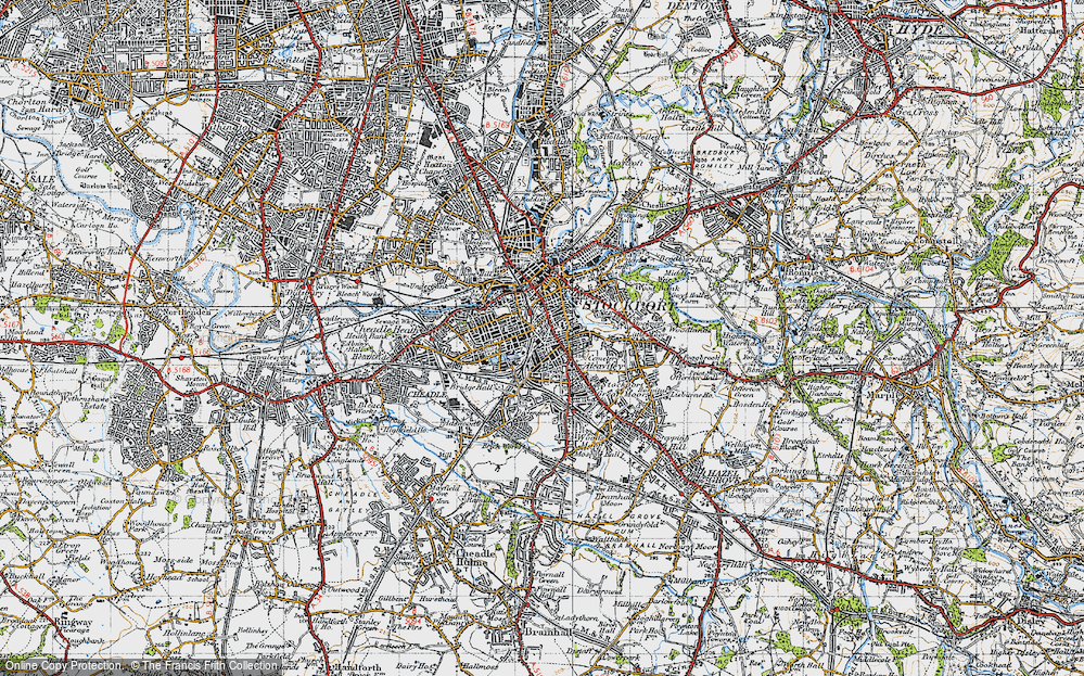 Old Map of Shaw Heath, 1947 in 1947