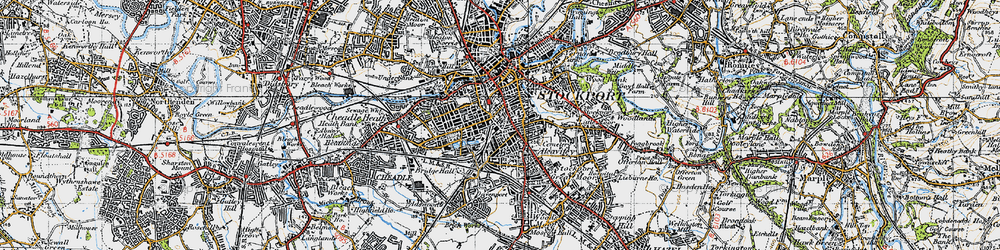 Old map of Shaw Heath in 1947