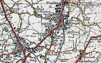 Old map of Shaw Side in 1947