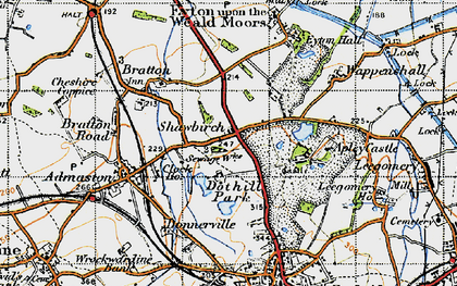 Old map of Shawbirch in 1947