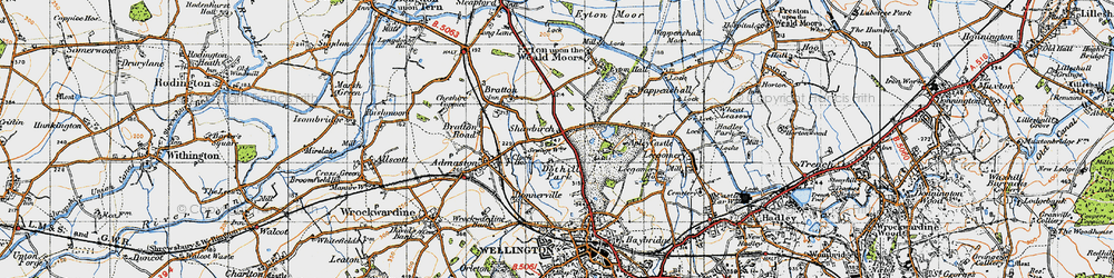 Old map of Shawbirch in 1947