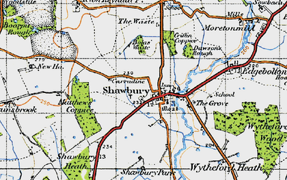 Old map of Shawbury in 1947