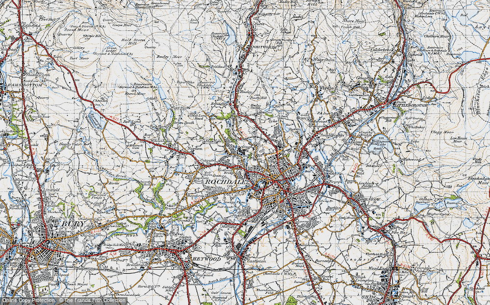 Old Map of Shawclough, 1947 in 1947