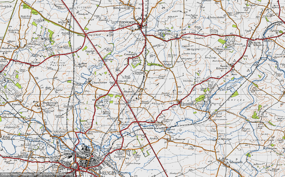 Old Map of Shawell, 1946 in 1946