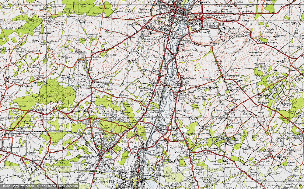 Old Map of Shawford, 1945 in 1945