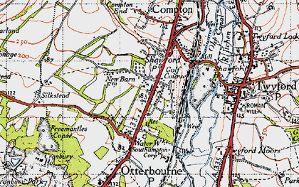 Old map of Shawford in 1945