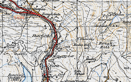 Old map of Shawforth in 1947