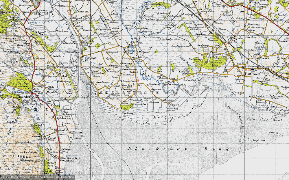 Old Map of Historic Map covering Blackshaw in 1947