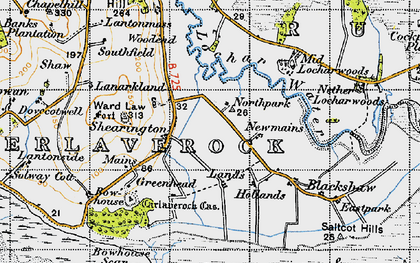 Old map of Shearington in 1947
