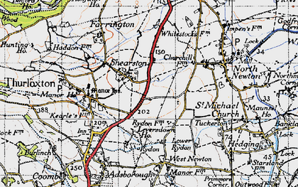 Old map of Shearston in 1946