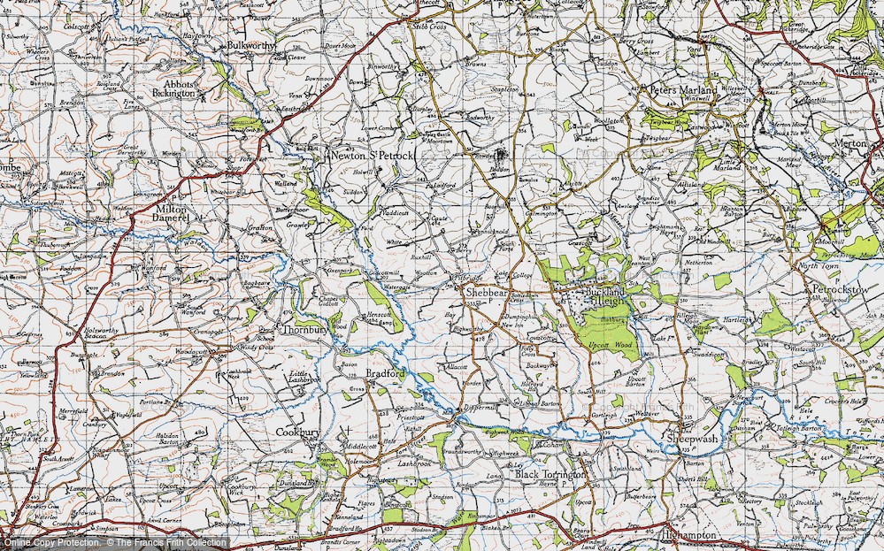 Old Map of Shebbear, 1946 in 1946