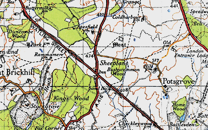 Old map of Bushycommon Wood in 1946